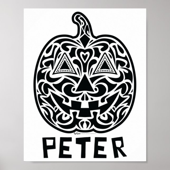 Peter Halloween Sugar Skull Design  Poster (Front)