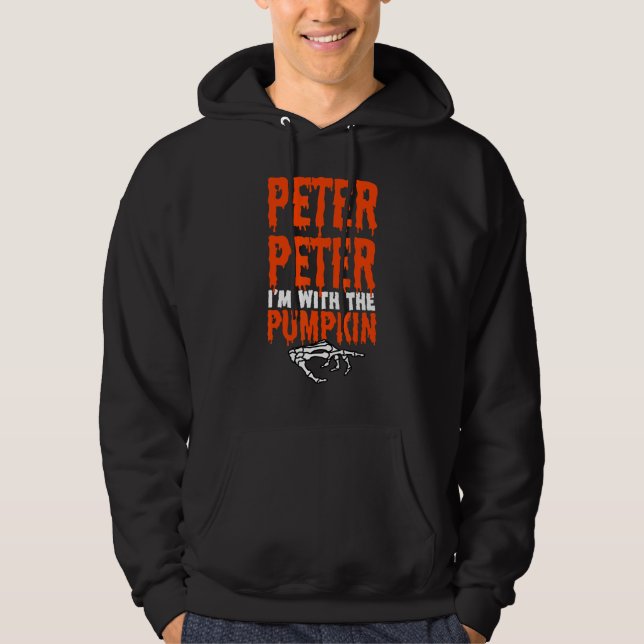 Peter I'm with the Pumpkin Halloween Costume Coupl Hoodie (Front)