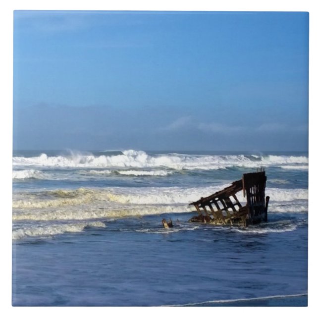 Peter Iredale Shipwreck, Oregon Coast Tile (Front)