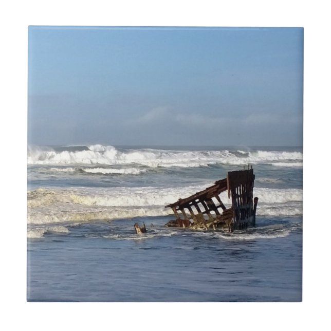Peter Iredale Shipwreck, Oregon Coast Tile (Front)