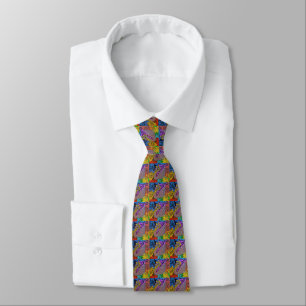 "peter max art style" black pop art Swan tie