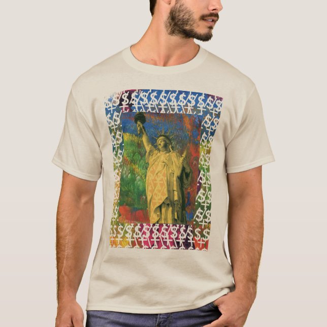 Peter Max style design Statue of Liberty t-shirts (Front)