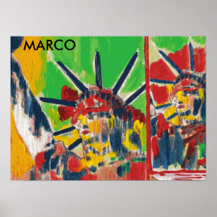 Peter Max style original signed acrylic painting Poster