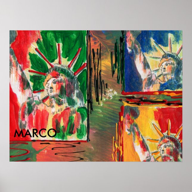 Peter Max style original signed acrylic painting Poster (Front)