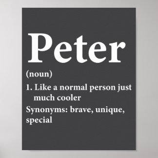 Peter Name Definition Funny D Poster