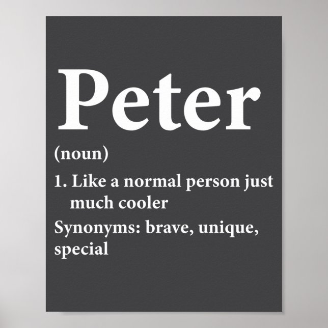 Peter Name Definition Funny D  Poster (Front)