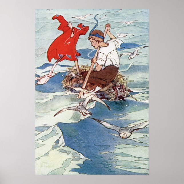 Peter Pan and Tinker Bell by Alice B. Woodward Poster (Front)