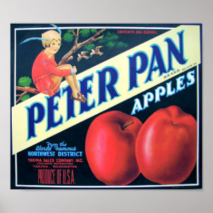 Peter Pan Brand Northwest Apples Yakima Washington Poster