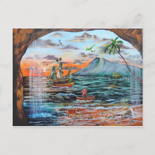 Peter Pan Hook's cove Tinker Bell painting Postcard (Front)