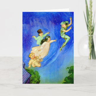 PETER PAN, WENDY, JOHN AND MICHAEL FLY AWAY CARD