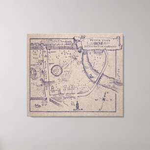 Peter Pan's Map of Kensington Gardens Canvas Print