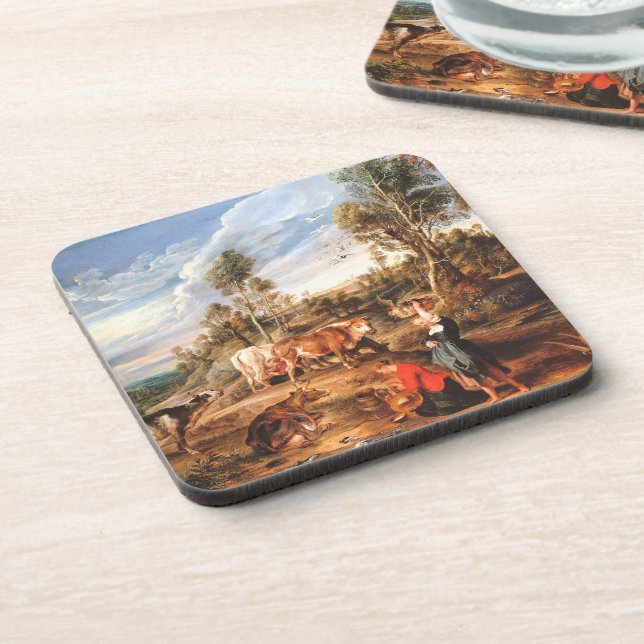 Peter Paul Rubens Milkmaids with Cattle in a Lands Coaster (Left Side)