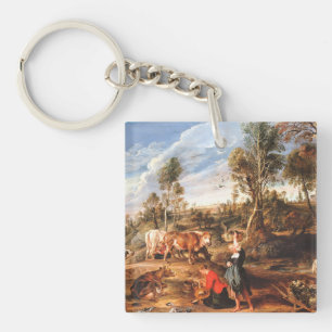 Peter Paul Rubens Milkmaids with Cattle in a Lands Key Ring