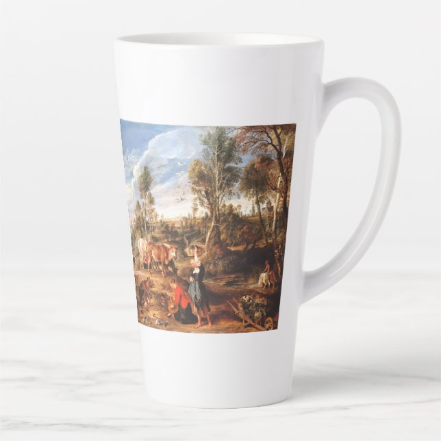 Peter Paul Rubens Milkmaids with Cattle in a Lands Latte Mug (Right)
