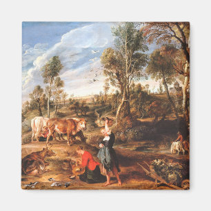 Peter Paul Rubens Milkmaids with Cattle in a Lands Magnet