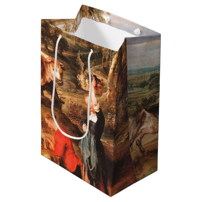 Peter Paul Rubens Milkmaids with Cattle in a Lands Medium Gift Bag (Front Angled)