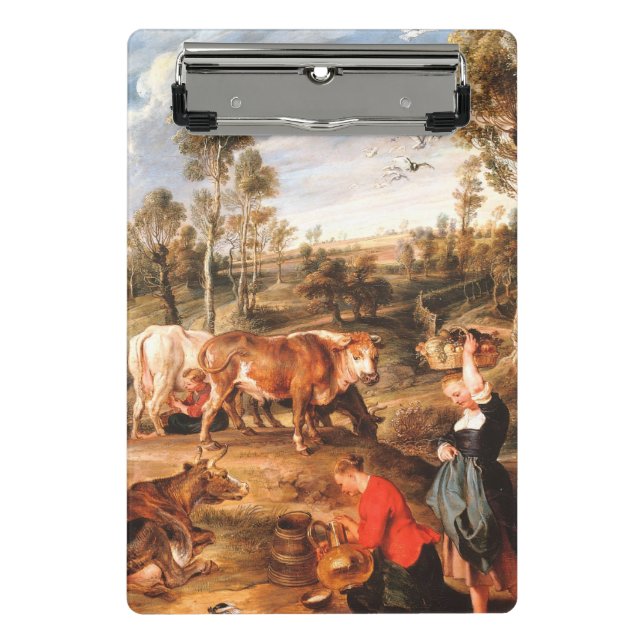 Peter Paul Rubens Milkmaids with Cattle in a Lands Mini Clipboard (Front)