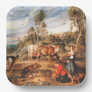 Peter Paul Rubens Milkmaids with Cattle in a Lands Paper Plate