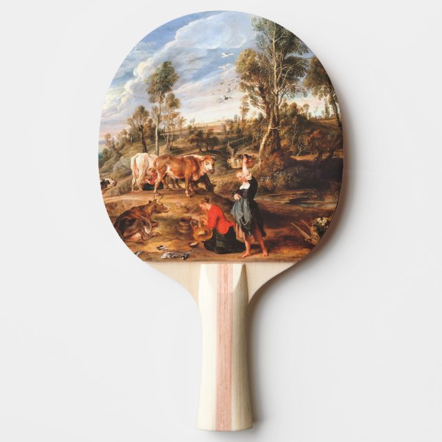 Peter Paul Rubens Milkmaids with Cattle in a Lands Ping Pong Paddle (Front)