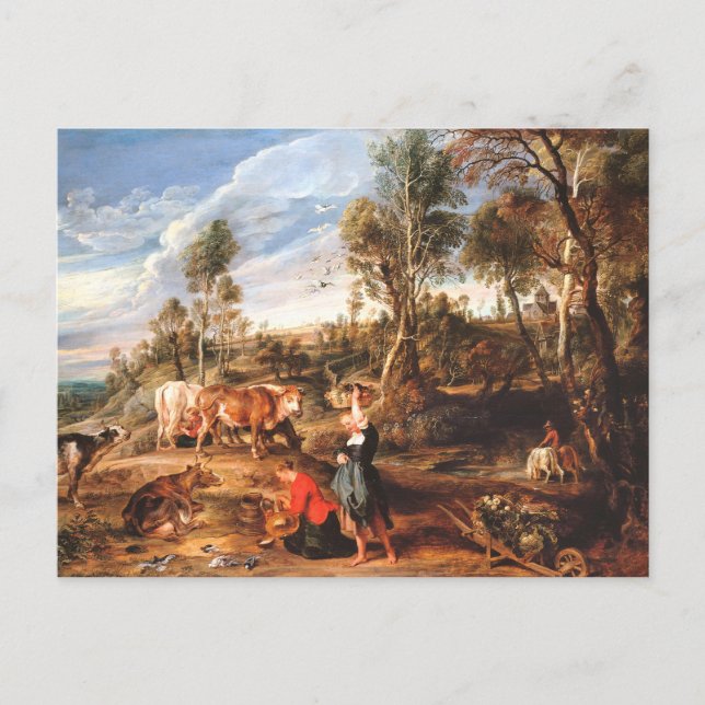 Peter Paul Rubens Milkmaids with Cattle in a Lands Postcard (Front)