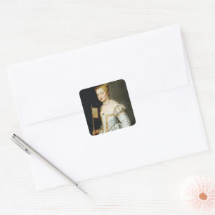 Peter Paul Rubens Portrait of a Lady Square Sticker
