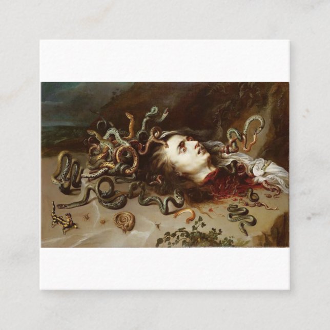Peter Paul Rubens - The Head Of Medusa - Baroque P Square Business Card (Front)