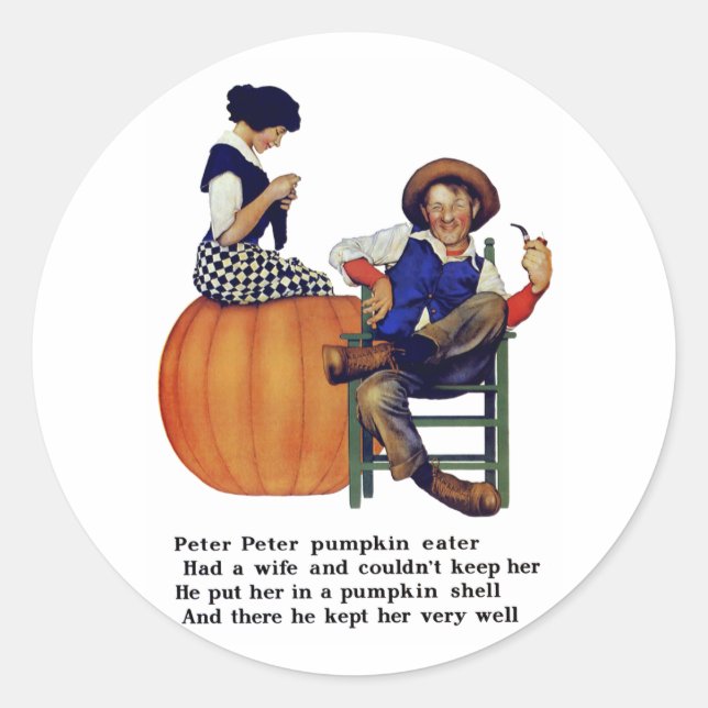 PETER PETER PUMPKIN EATER CLASSIC ROUND STICKER (Front)