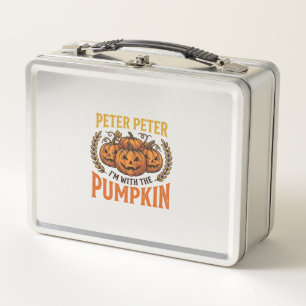Peter Peter Pumpkin Vintage Halloween Shirt Design Metal Lunch Box