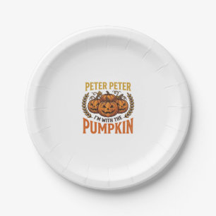 Peter Peter Pumpkin Vintage Halloween Shirt Design Paper Plate