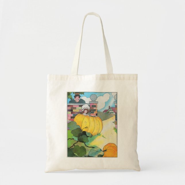 Peter Pumpkin-Eater Mother Goose Nursery Rhyme Tote Bag (Front)