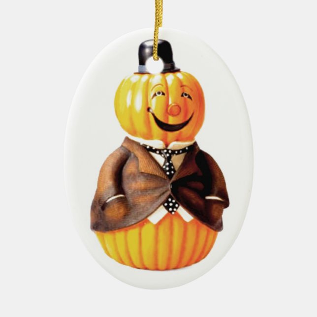 Peter Pumpkin Man Ceramic Tree Decoration (Front)