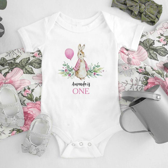 Peter Rabbit 1st Birthday One Baby Bodysuit (Creator Uploaded)