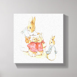 Peter Rabbit and his Sisters (by Beatrix Potter) Canvas Print
