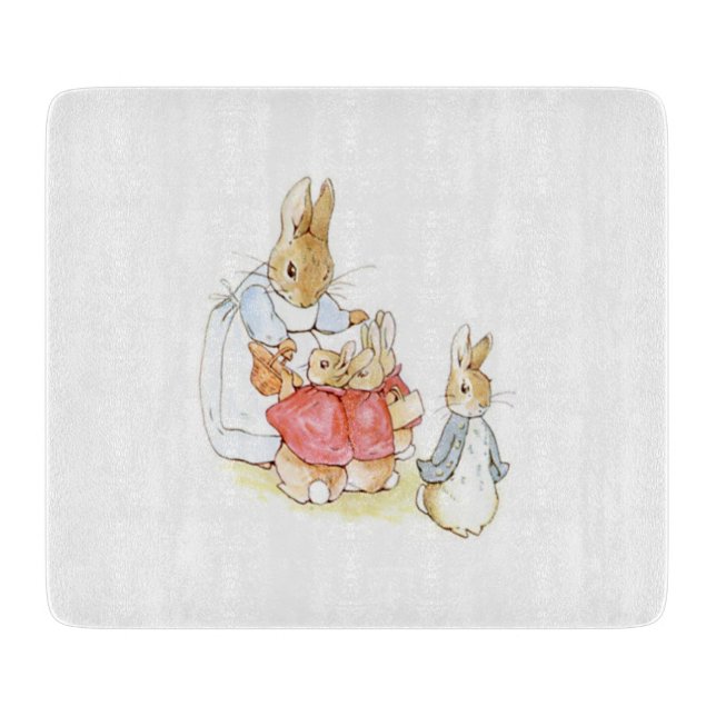Peter Rabbit and his Sisters (by Beatrix Potter) Cutting Board (Front)