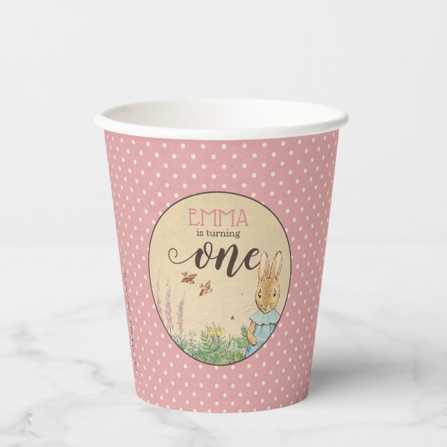 Peter Rabbit | Baby Girl's First Birthday Paper Cu Paper Cups (Front)