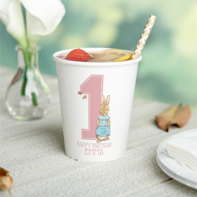 Peter Rabbit | Baby Girl's First Birthday Paper Paper Cups (Insitu)