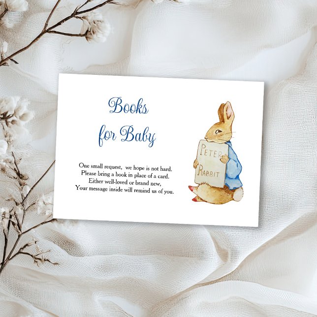Peter Rabbit Baby Shower Books For Baby RSVP Card (Creator Uploaded)