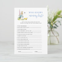 Peter Rabbit Baby Shower game 