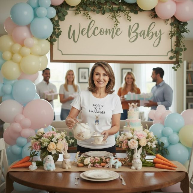 Peter Rabbit Baby Shower Hoppy To Be Grandma   Tri-Blend Shirt (Creator Uploaded)