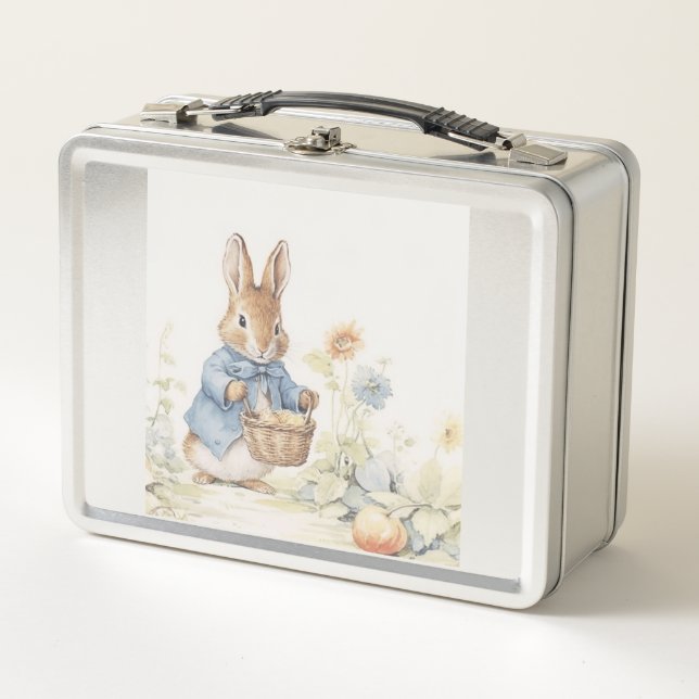 Peter Rabbit Baby Shower Metal Lunch Box (Front)