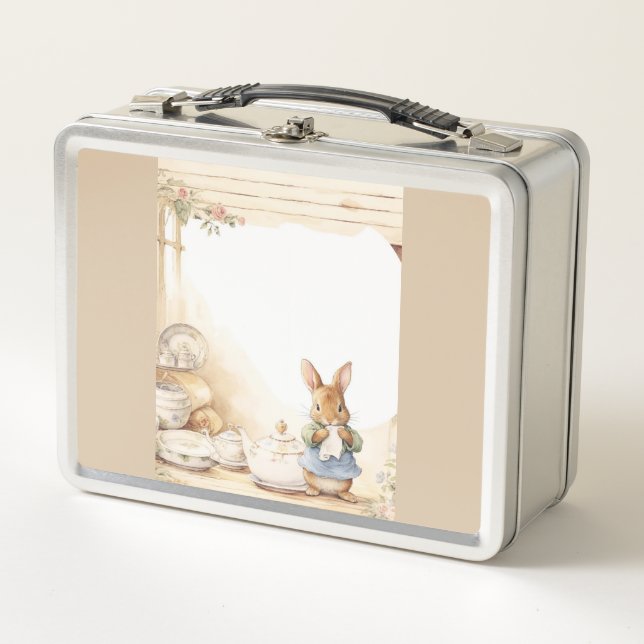 Peter Rabbit Baby Shower Metal Lunch Box (Front)