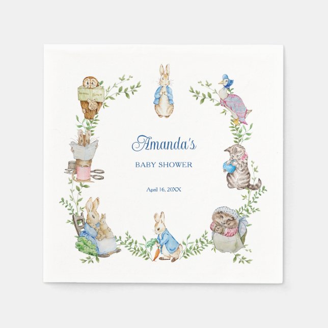 Peter Rabbit Baby Shower Napkin (Front)