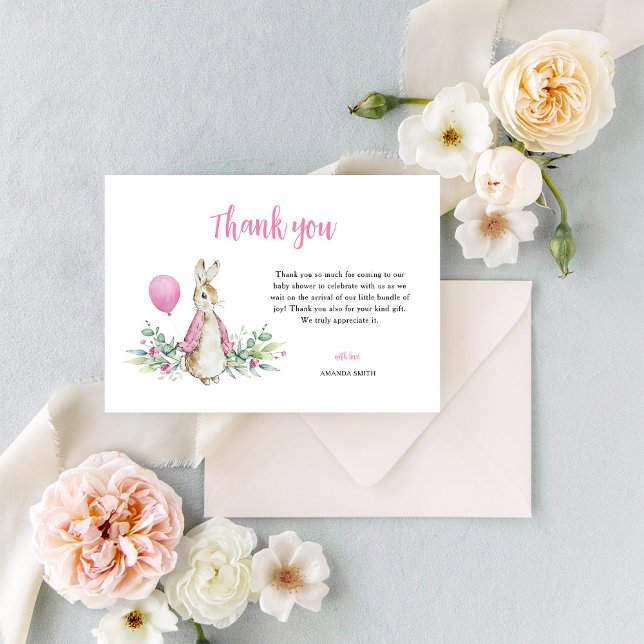 Peter Rabbit Baby Shower Thank You Card (Creator Uploaded)