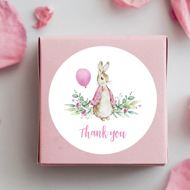 Peter Rabbit Baby Shower Thank you Classic Round Sticker (Creator Uploaded)