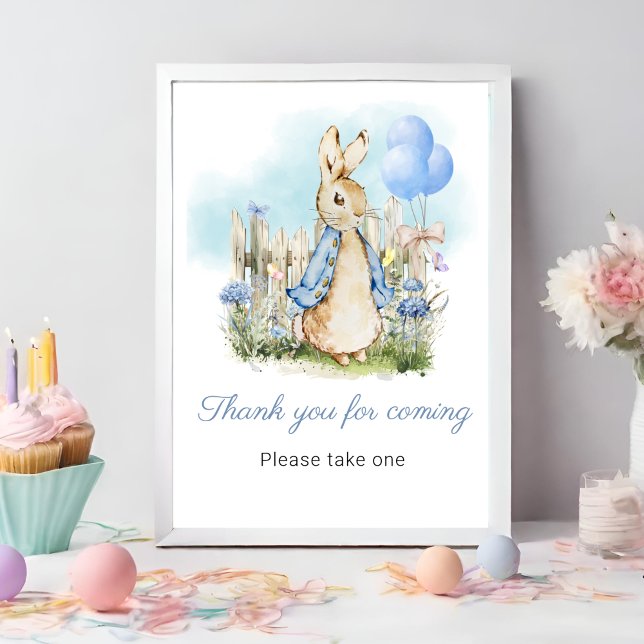 Peter Rabbit Baby Shower Thank you Favours Sign (Creator Uploaded)