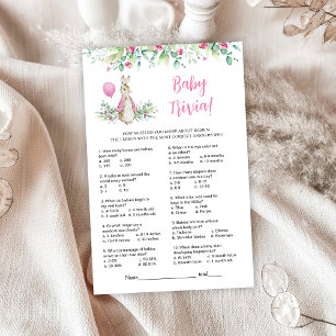 Peter Rabbit Baby Shower Trivia Game