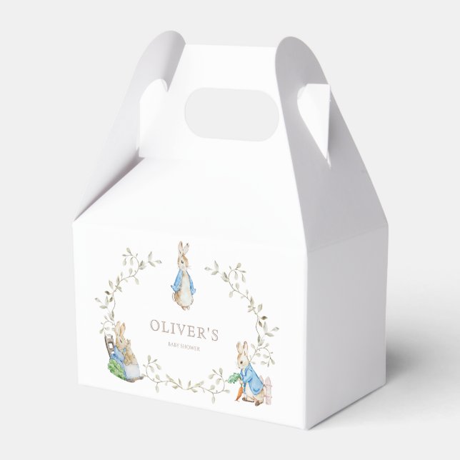 Peter Rabbit Beatrix Potter Greenery Watercolor  Favour Box (Front Side)