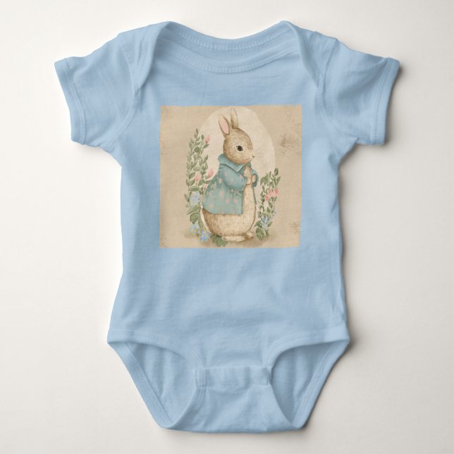 peter rabbit birthday baby bodysuit (Front)