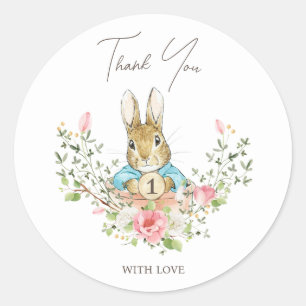 Peter Rabbit Birthday Classic Round Sticker