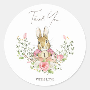 Peter Rabbit Birthday Classic Round Sticker